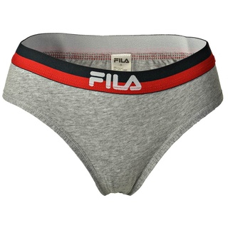 FILA Damen Slip, Vorteilspack - Regular Waist Panties, Logo-Bund, Cotton Stretch, uni, XS-XL Grau XL 5 Slips (5x1S)