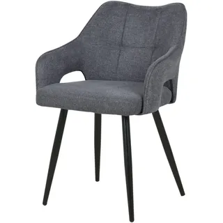 Livetastic Armlehnstuhl, Grau, Holz, Metall, Textil, Pappel, Sperrholz, Rundrohr, 60.5x81.5x55.5 cm, inklusive Armlehnen, Esszimmer, Stühle, Esszimmerstühle, Armlehnenstühle