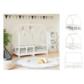 vidaXL Kinderbett Kinderbett Weiß 70x140 cm Massivholz Kiefer weiß
