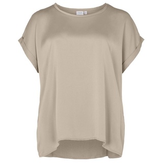 Vila T-Shirt Satin Blusen T-Shirt Plus Size Übergrößen Basic Top VIELLETTE 4615 in Beige beige 52ARIZONAS