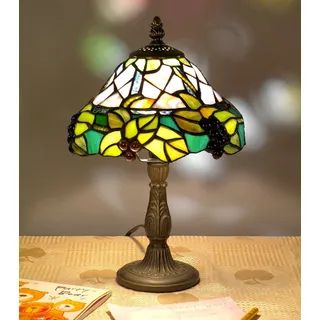 Tischlampe, Tischleuchte, Lampe im Tiffany-Stil "Wein" 20x29cm