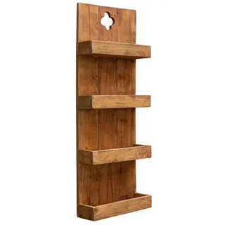 riess-ambiente Wandregal HEMINGWAY 80cm natur, Massivholz · Küchenregal · Mahagoni · Handarbeit · Gewürzregal braun