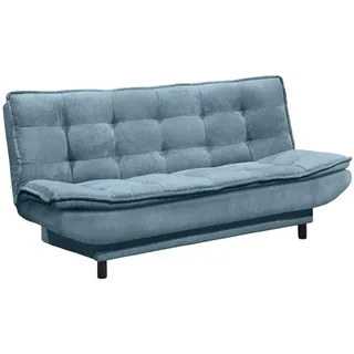 Lomadox Schlafsofa PIRNA-09, Schlafcouch Sofa Couch Jugendzimmer Gästezimmer blau Bettkasten blau