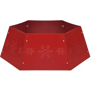vidaXL Weihnachtsbaumrock Weihnachtsbaumdecke Christbaumdecke Baumkragen Weihnachtsbaum Ständer Abdeckung Verkleidung Deko Rot Ø68x25cm