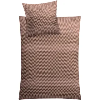 KLEINE WOLKE Cosy Fischgrätmuster Baumwolle Braun 135 x 200 cm + 2 x 80 x 80 cm