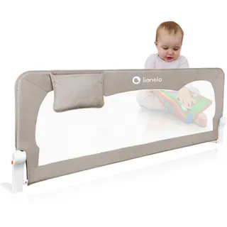 lionelo Hanna Bettgitter Rausfallschutz 150 cm x 66 cm, zusammenklappbar um 180 Grad, luftiges Netz, einfache Montage, Standsafe-Blockade, SecureBelt, stabile Konstruktion