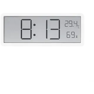 Feegow Digitale Wanduhr, Groß, LED-Bildschirm, Countdown-Timer, Thermometer, 12/24H, Weiß, 20,2 x 2 x 8 cm