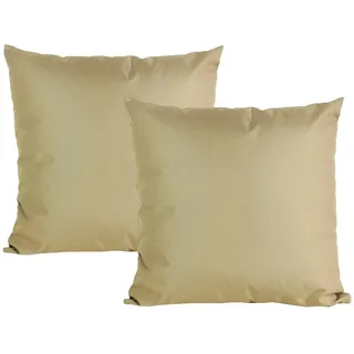 JACK 2X 50x50cm Outdoor Lounge Kissen Dekokissen inkl. XXL-Füllung Wasserabweisend Sitzkissen Garten Stuhl Lotus Effekt, Farbe:Taupe