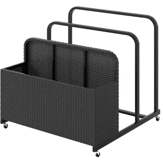 Costway Aufbewahrungskorb mit Rollen 76 x 113 x 10 cm schwarz