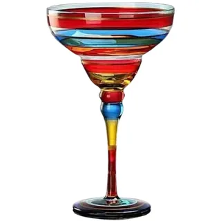KAHDGSS Handbemaltes Margarita Glas, Bunte Mexikaner Gläser, Tasse für Cocktails, Champagner und Partydekorationen, Trinkgeschirr, Geschenk, Barkeeper Tasse