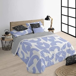 Belum | Bettbezug für 90 cm breite Betten (155 x 220 cm) | Stoff: 100% Bio-Baumwolle, Fadenzahl 175, Oeko-Tex Zertifiziert | Modell: Tansen Blue