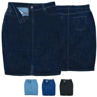 German Wear Jeansrock Trend462R Midi Denim Denim Trendiger Midi Rock Jeansrock Denimrock Business Rock blau 46