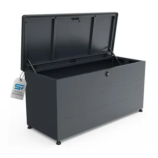 SCHARTEC Gartenbox Metall XXL Aufbewahrungsbox wasserdicht Auflagenbox Kissenbox