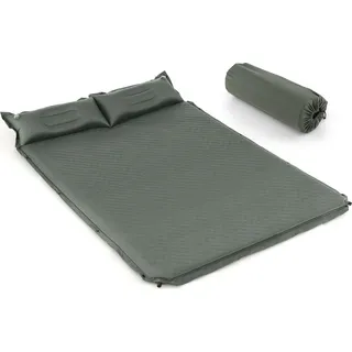 Costway Camping Isomatte Selbstaufblasend, 2 Personen Campingmatte mit Kissen, Ultraleicht, wasserdicht, Luftmatratze Camping Matratze Schlafmatte ...