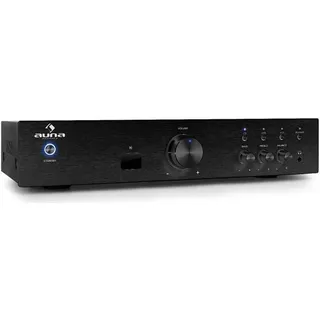 Auna Verstärker, HiFi Stereo Mini Verstärker, HiFi-Verstärker mit Bass & Treble Regler, 1 Kanal Audio-Verstärker, Stereo-Verstärker Lautsprech... - Schwarz