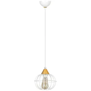 famlights Pendelleuchte Pendelleuchte Mirko aus Metall in Weiß 1xE27 max.60W ohne Leuchtmittel weiß