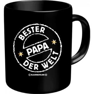 Bester Papa der Welt Tasse in schwarz aus Keramik
