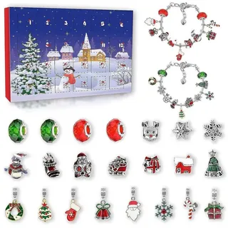 LuxusKollektion Schmuck-Adventskalender Adventskalender 2024 Mädchen Teenager Kinder DIY Schmuck Blau bunt