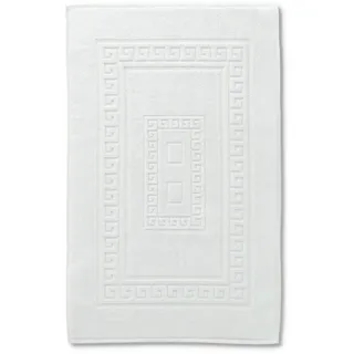 CASA TESSILE Schwamm Bad Matte 60 X 180 cm. Torino Saugfähige Badezimmermatte aus Baumwolle, Badezimmermatte ohne Rutschfestigkeit - Bianco