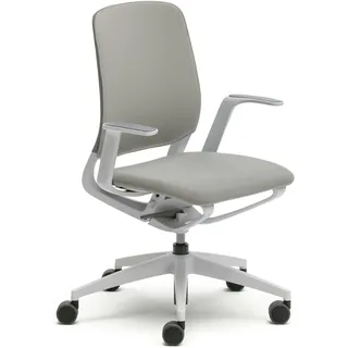 Sedus se:motion, Bürostuhl, lichtgrau/weiß, mit Armlehnen, Sitz- u. Rückenpolster in lichtgrau
