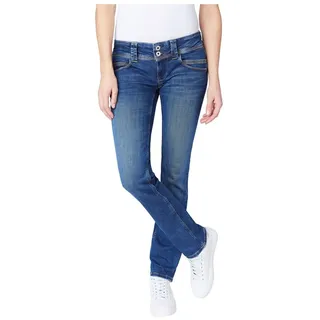 Pepe Jeans Damen Jeans Venus Regular Fit Medium Dark Wiser Vw3 Tiefer Bund Reißverschluss W 32 L 30