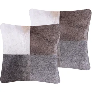 Beliani Nellad Dekokissen 45 x 45 cm Grau
