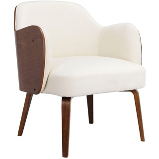 loft24 Loungesessel Hokaido (1-St), Sessel mit Gestell aus Pappelholz, Sitzhöhe 47 cm weiß