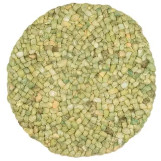Paulig Teppiche Handweb Teppich Salsa Jamaica Ø 130 cm Schurwolle Grün
