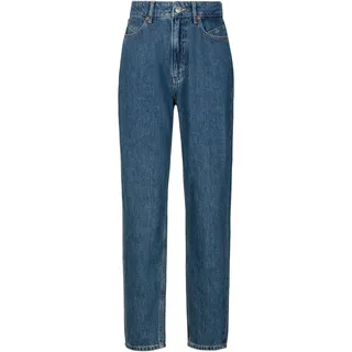 Boss Mom-Jeans BOSS ORANGE "Ruth High Rise Hochbund High Waist Premium Denim Jeans", Damen, Gr. 30, N-Gr, navy 415, Denim/Jeans, Obermaterial: 100% Baumwolle, unifarben, casual, Jeans