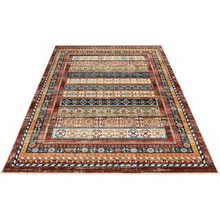 Teppich My Inca 361, Obsession, rechteckig, Höhe: 6 mm, Kurzflor, Orient-Optik, Vintage Design, mit Fransen bunt 80 cm x 150 cm x 6 mm