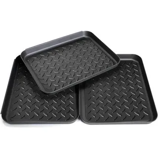 Schuhmatte Schuhwanne Kunststoff 3er Set 35x27 cm, für Schuhe Regen