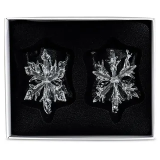 Levandeo® levandeo Deko Anhänger Schneeflocke Winterdeko Weihnachtsdeko Baumschmuck Weihnachtsanhänger Glas 5x6cm