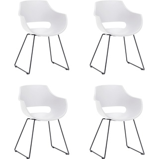 Schalenstuhl MCA FURNITURE "Rockville" Stühle Gr. B/H/T: 60 cm x 85 cm x 54 cm, 4 St., uni, Set + Metall, weiß Schalenstühle