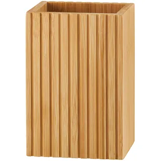 JOTTA Zahnputzbecher Bambus Zahnbürstenhalter eckig skandinavischer Stil 8 x 6 x 10 cm Bamboo Kollektion