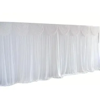 3x3m weißer Tüll Hintrgrund Vorhang, Tüll-Hintergrundvorhang Gaze Weiß Vorhang Dekostoff Backdrop für Party Bühne Hochzeit Hintergrund, Geburtstagsfeier, Fotohintergrunddekorationen