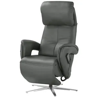 Hukla Relaxsessel Pierre Leder 75 x 126 x 177 cm Grau elektrisch