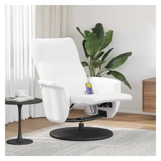 vidaXL Massagesessel mit Fußteil Kunstleder 90 x 105 x 90 cm Weiß mit Kissen