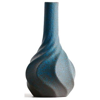 Maya Star Ikebana Keramikvasen im japanischen Stil, Blumenarrangement Container, Ornamente – Blau 1