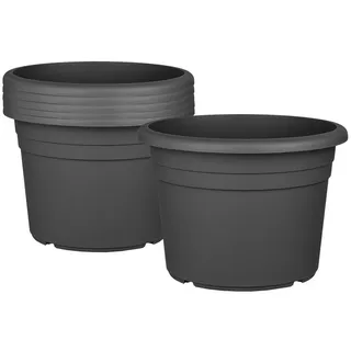 BigDean Pflanzkübel Ø 30 x 21 cm Anthrazit