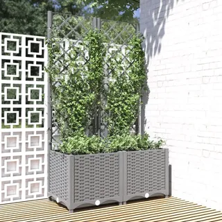Festnight Pflanzkasten mit Rankgitter 80x40x136 cm Blumenkasten Rankhilfe Garten Hochbeet mit Rankgitter Spalier mit Pflanzkasten Pflanzkübel mit Spalier Rankkasten Terrasse Blumenkübel