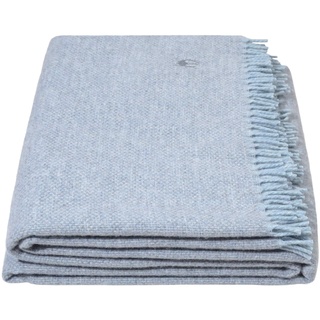 Must Relax-Decke – Wolldecke – hochwertiges Plaid aus reiner Schurwolle mit Fransen – 130x190 cm – 505 powder blue – von ’zoeppritz since 1828’