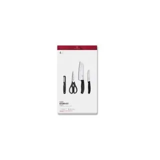 Victorinox Classic Küchengarnitur 4-teilig | Messer-Set mit Schäler & Küchenschere