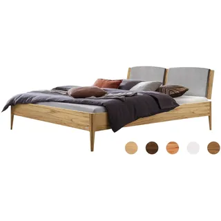 Hasena »Pistoia« Massivholzbett, Kopfteil gepolstert 180x210 cm / Weiss deckend, lackiert / 25 cm