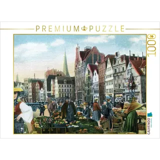 CALVENDO Puzzle Hamburger Marktbild am Messberg 1000 Teile Puzzle quer | Lege-Größe cm Foto-Puzzle für glückliche Stunden