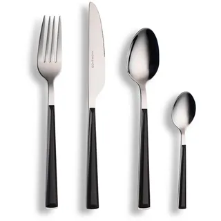Besteckset Basic Schwarz/Silber 16-teilig