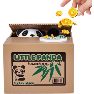 Acboor Spardose Katze, Karikatur Panda Spardose für Kinder Elektronische Automatisch Stehlende Münzbox mit Ton für Kinder Mädchen Spielzeug Geburtstag Geschenk