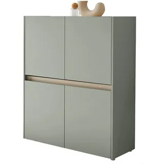 furn.design Highboard 100 x 120 cm Salbei Grün / Eiche