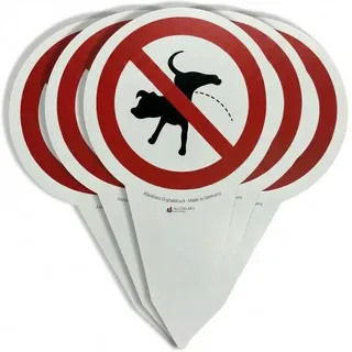 AllesKlaro® - 5er Set - hochwertiges XXL Steckschild - Verbot kein Hunde pinkeln - 280 x 160 mm - stabile 4 mm Alu Verbundplatte