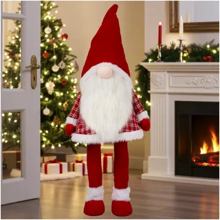 XXL Wichtel 115cm (155cm) Gnom Deko Figur Weihnachten wackelt beim Anstupsen rot