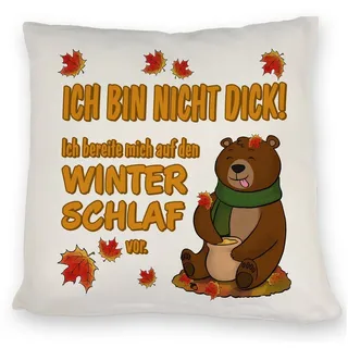 speecheese Dekokissen Bär mit Honigtopf im Herbst Kissen mit Spruch